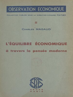 cover image of L'équilibre économique à travers la pensée moderne